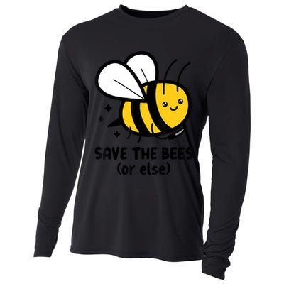 Save The Bees Or Else Knife Nature Animals Cooling Performance Long Sleeve Crew