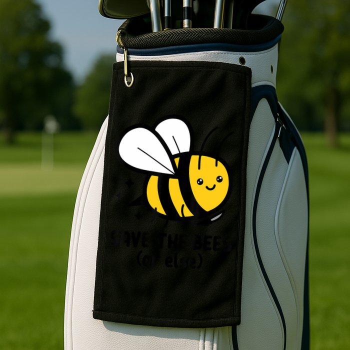 Save The Bees Or Else Knife Nature Animals Golf Towel