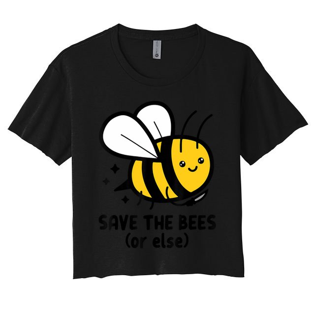 Save The Bees Or Else Knife Nature Animals Crop Top