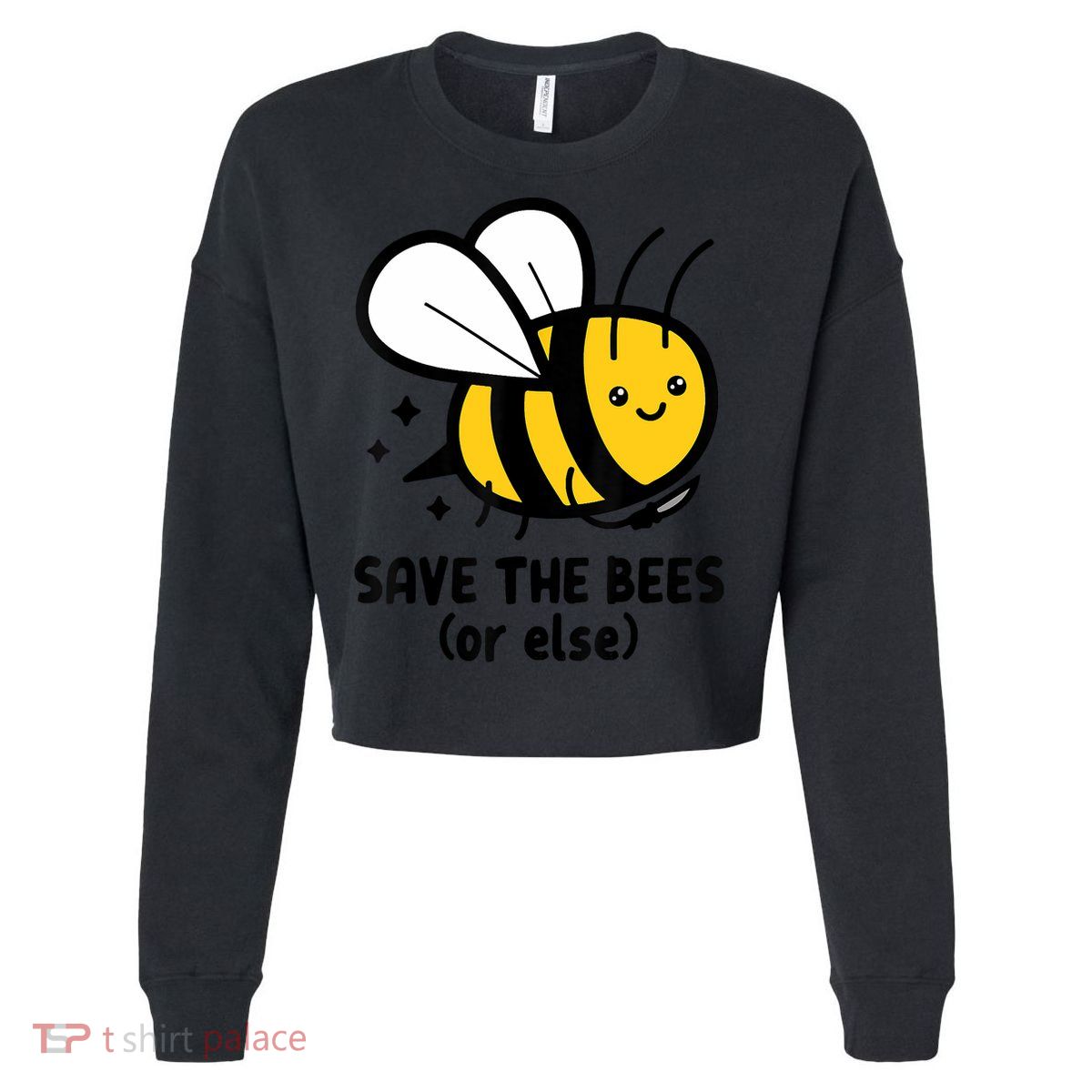Save The Bees Or Else Knife Nature Animals Cropped Pullover Crew