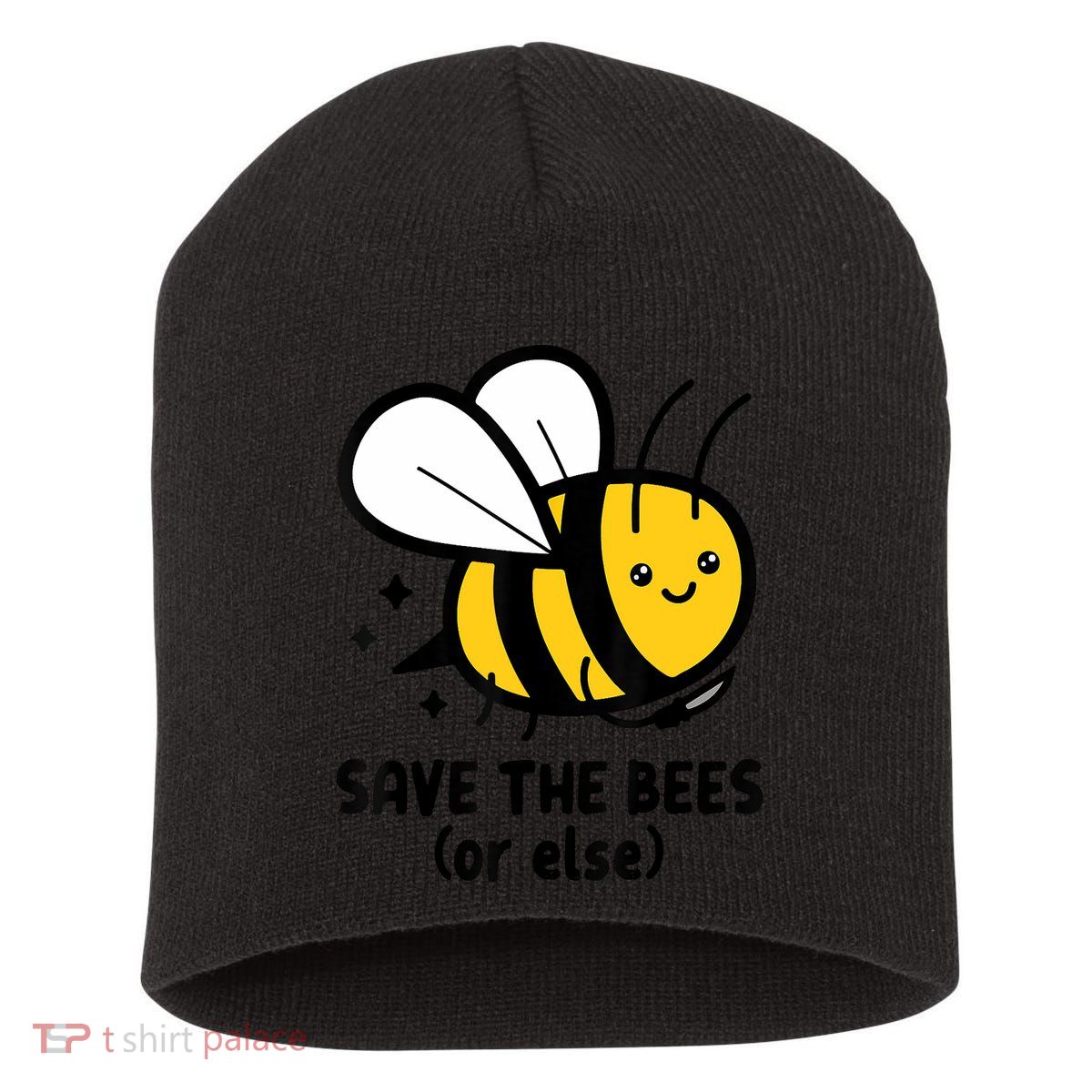 Save The Bees Or Else Knife Nature Animals Short Acrylic Beanie