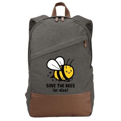 Save The Bees Or Else Knife Nature Animals Cotton Canvas Backpack