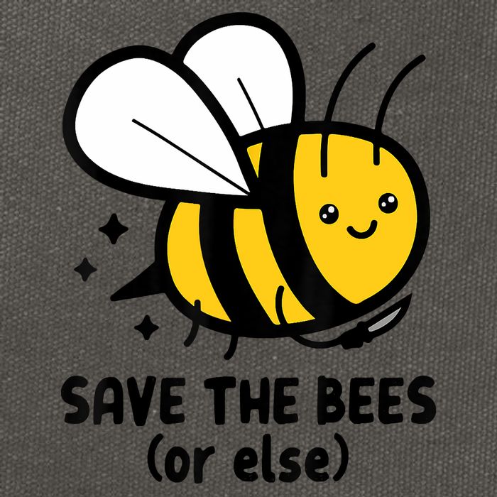 Save The Bees Or Else Knife Nature Animals Cotton Canvas Backpack