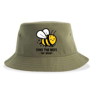 Save The Bees Or Else Knife Nature Animals Sustainable Bucket Hat