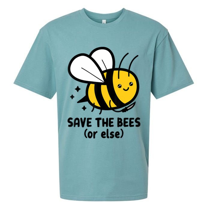Save The Bees Or Else Knife Nature Animals Sueded Cloud Jersey T-Shirt