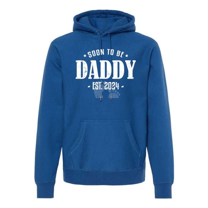 Soon To Be Daddy Est 2024 Vintage Dad To Be Fathers Day Great Gift Premium Hoodie