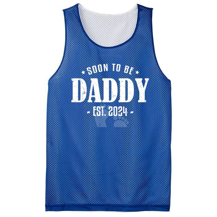 Soon To Be Daddy Est 2024 Vintage Dad To Be Fathers Day Great Gift Mesh Reversible Basketball Jersey Tank