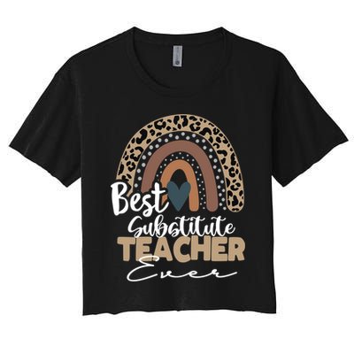 Substitute Teacher Boho Rainbow Teacher Appreciation Gift Crop Top