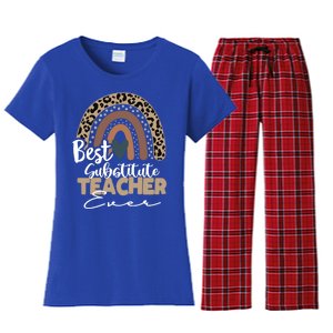 Substitute Teacher Boho Rainbow Teacher Appreciation Gift Women's Flannel Pajama Set