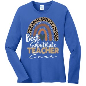 Substitute Teacher Boho Rainbow Teacher Appreciation Gift Ladies Long Sleeve Shirt