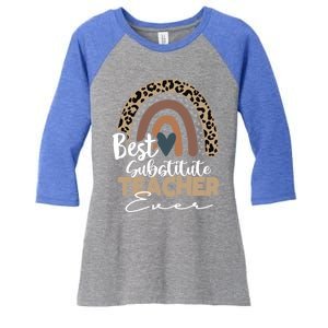 Substitute Teacher Boho Rainbow Teacher Appreciation Gift Women's Tri-Blend 3/4-Sleeve Raglan Shirt