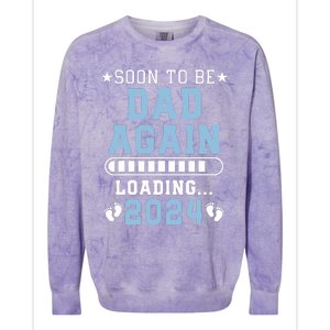 Soon To Be Dad Again Promoted To Dad Again 2024 Colorblast Crewneck Sweatshirt