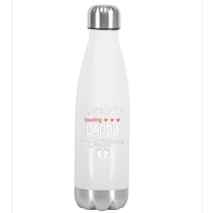 Soon To Be Daddy 2024 Loading Funny Pregnancy Announce Stainless Steel Insulated Water Bottle