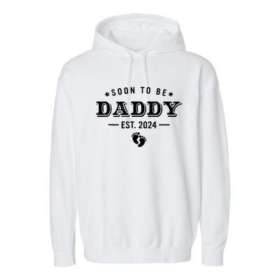 Soon To Be Dad Est 2024 Fathers Day First Time Dad Garment-Dyed Fleece Hoodie