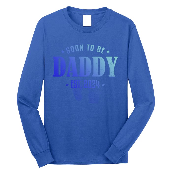 Soon To Be Daddy Est 2024 Vintage Dad To Be Fathers Day Gift Long Sleeve Shirt