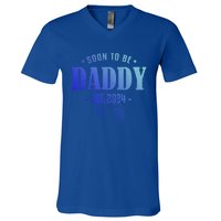 Soon To Be Daddy Est 2024 Vintage Dad To Be Fathers Day Gift V-Neck T-Shirt