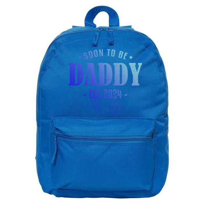 Soon To Be Daddy Est 2024 Vintage Dad To Be Fathers Day Gift 16 in Basic Backpack