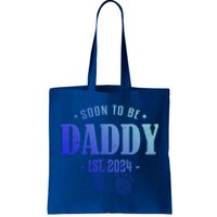 Soon To Be Daddy Est 2024 Vintage Dad To Be Fathers Day Gift Tote Bag