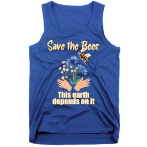 Save The Bees This Earth Depends On It Earth Life Gift Tank Top