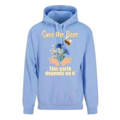 Save The Bees This Earth Depends On It Earth Life Gift Unisex Surf Hoodie