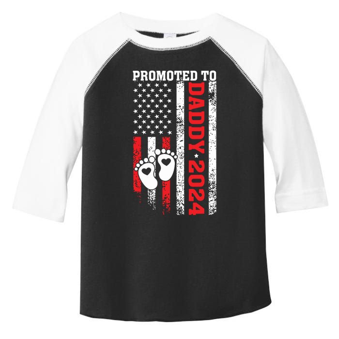 Soon To Be Dad First Time Daddy Promoted To Daddy 2024 Flag Toddler Fine Jersey T-Shirt