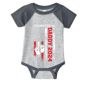 Soon To Be Dad First Time Daddy Promoted To Daddy 2024 Flag Infant Baby Jersey Bodysuit