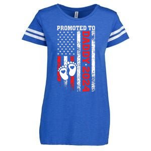 Soon To Be Dad First Time Daddy Promoted To Daddy 2024 Flag Enza Ladies Jersey Football T-Shirt