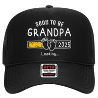 Soon To Be Grandpa 2025 Loading Promoted To Grandpa 2025 Gift High Crown Mesh Back Trucker Hat