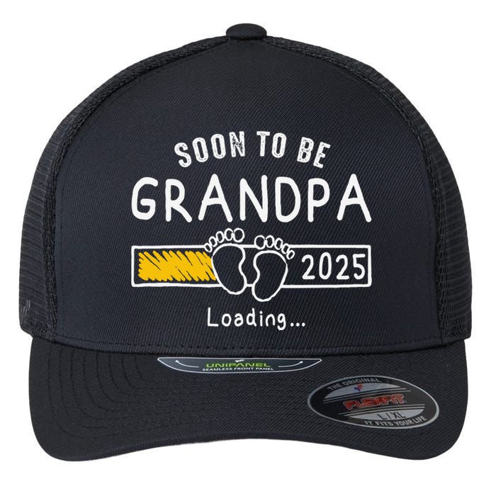 Soon To Be Grandpa 2025 Loading Promoted To Grandpa 2025 Gift Flexfit Unipanel Trucker Cap