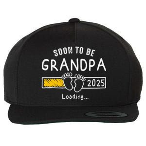 Soon To Be Grandpa 2025 Loading Promoted To Grandpa 2025 Gift Wool Snapback Cap