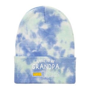 Soon To Be Grandpa 2025 Loading Promoted To Grandpa 2025 Gift Tie Dye 12in Knit Beanie