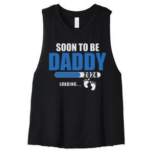 Soon To Be Daddy 2024 Est 2024 Fathers Day First Time Dad Women's Racerback Cropped Tank