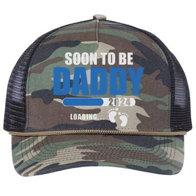 Soon To Be Daddy 2024 Est 2024 Fathers Day First Time Dad Retro Rope Trucker Hat Cap