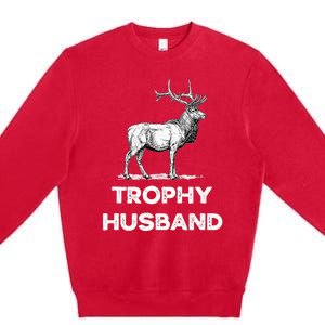 S Trophy Buck FatherS Day Design For Husband Premium Crewneck Sweatshirt