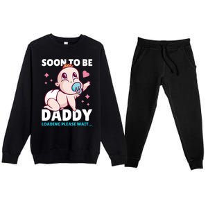 Soon To Be Daddy Loading Please Wait For Father's Day Cute Gift Premium Crewneck Sweatsuit Set