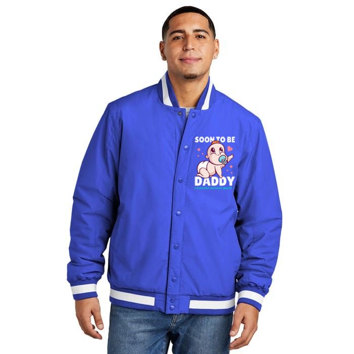 Soon To Be Daddy Loading Please Wait For Father's Day Cute Gift Insulated Varsity Jacket