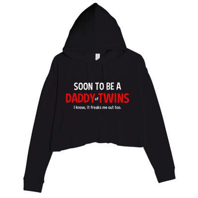 Soon To Be A Daddy Of Twins Expecting Father Crop Fleece Hoodie