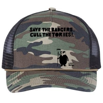 Save The Badgers Cull The Tories Retro Rope Trucker Hat Cap