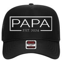 Soon To Be Papa 2024 Fatherhood Celebration High Crown Mesh Back Trucker Hat