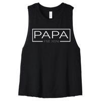 Soon To Be Papa 2024 Fatherhood Celebration Women's Racerback Cropped Tank