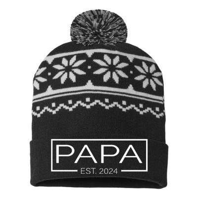 Soon To Be Papa 2024 Fatherhood Celebration USA-Made Snowflake Beanie