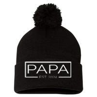 Soon To Be Papa 2024 Fatherhood Celebration Pom Pom 12in Knit Beanie