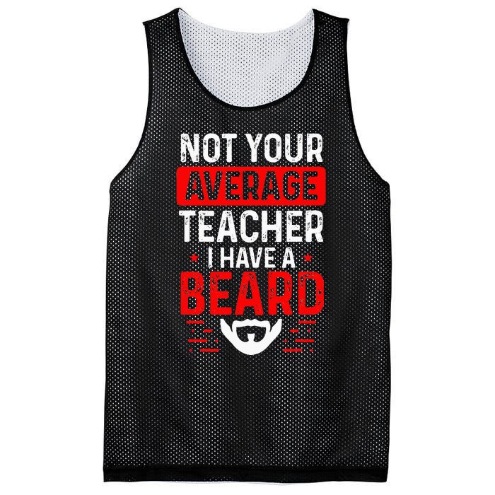 School Teacher Beards Not Your Average Bearded Teacher Mesh Reversible Basketball Jersey Tank