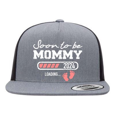 Soon To Be Mommy 2024 Loading Bar Flat Bill Trucker Hat