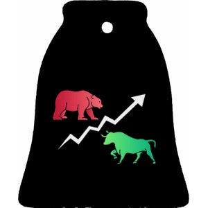 Stock Trading Bull And Bear Day Trader Stock Investor Ceramic Bell Ornament