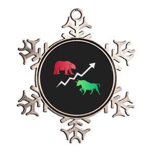 Stock Trading Bull And Bear Day Trader Stock Investor Metallic Star Ornament