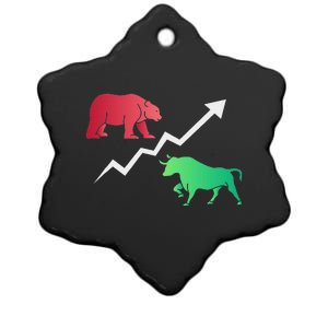 Stock Trading Bull And Bear Day Trader Stock Investor Ceramic Star Ornament