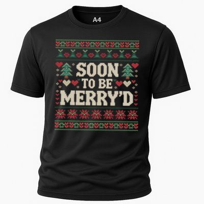 Soon To Be MerryD Engaged Couples Matching Ugly Christmas Cooling Performance Crew T-Shirt