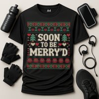 Soon To Be MerryD Engaged Couples Matching Ugly Christmas Cooling Performance Crew T-Shirt