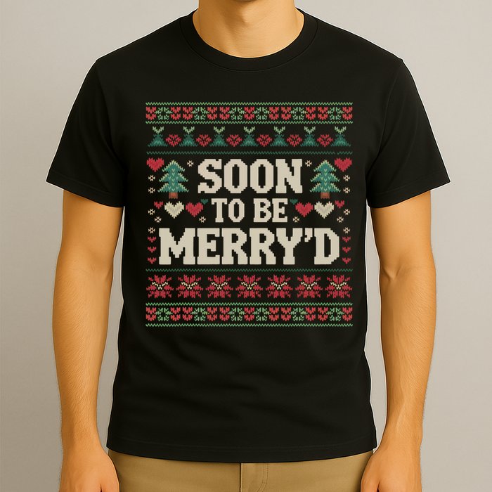 Soon To Be MerryD Engaged Couples Matching Ugly Christmas T-Shirt